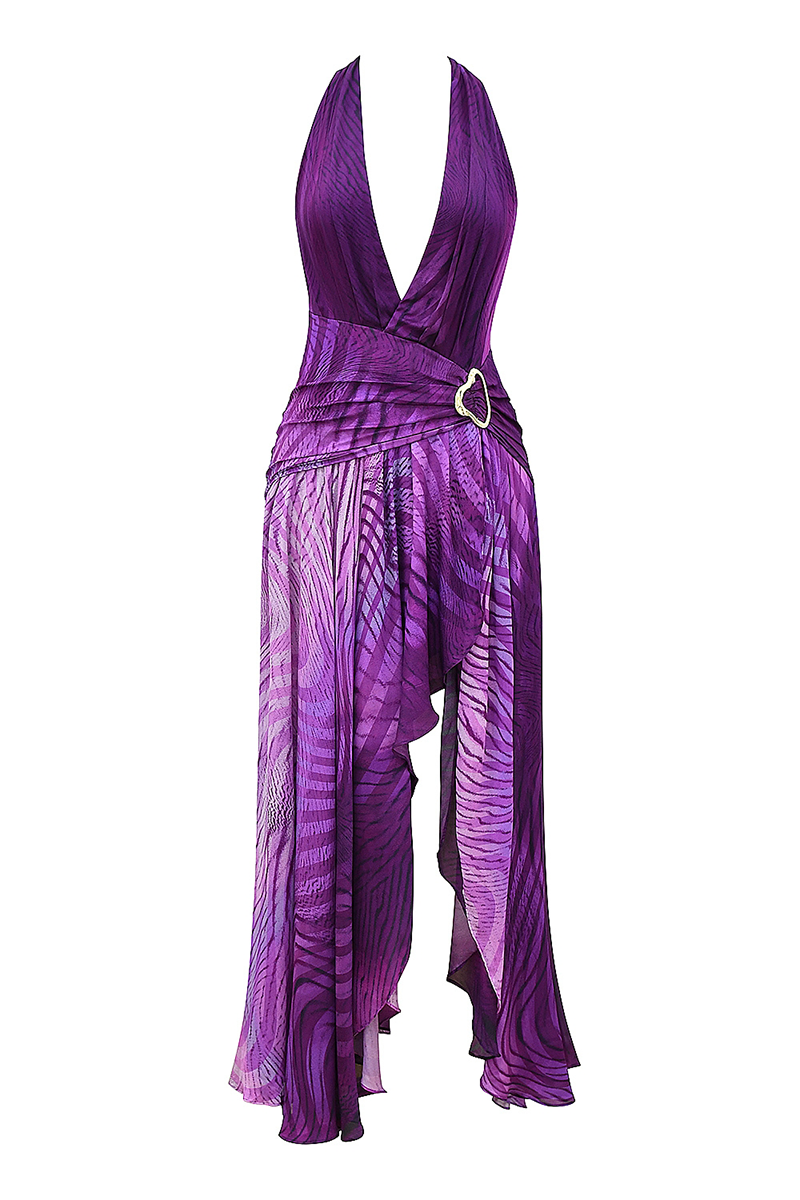 Halter neck maxi dress with slit - View 9 | Lwiis