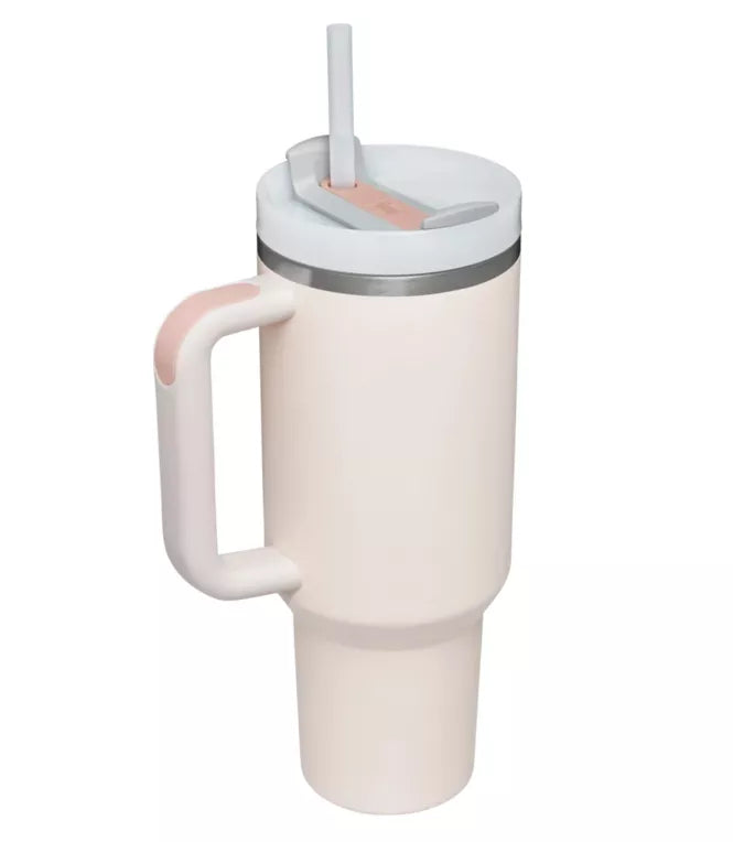 Side view of a pink Stanley Quencher H2.0 FlowState Tumbler