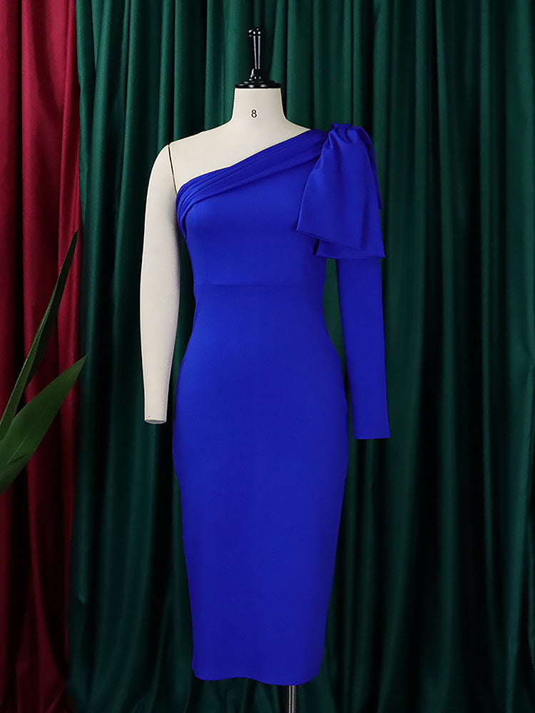One Shoulder Midi Dress - View 8 | Lwiis