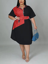 Color Block Shirt Dress - View 6 | Lwiis