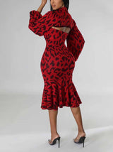 Leopard print midi dress - View 18 | Lwiis
