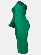 One Shoulder A-Line Midi Dress - View 13 | Lwiis