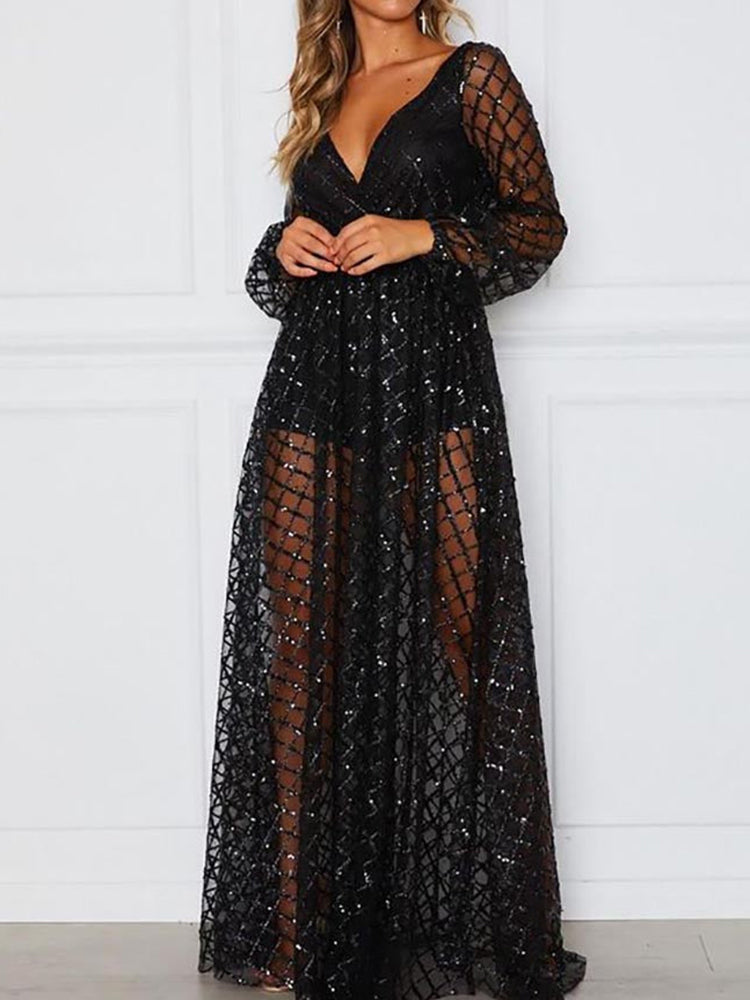 Sparkling embellished maxi dress - View 6 | Lwiis