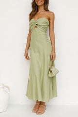 Strapless maxi dress with sweetheart neckline and twisted bust detail - View 7 | Lwiis