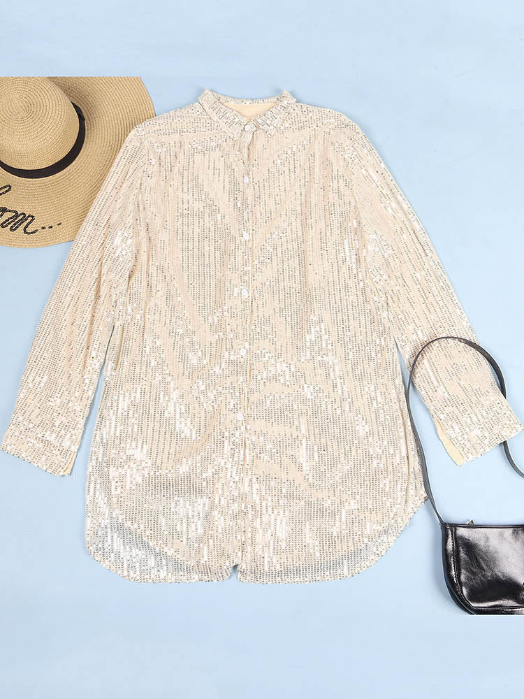 Sequin shirt dress - View 8 | Lwiis