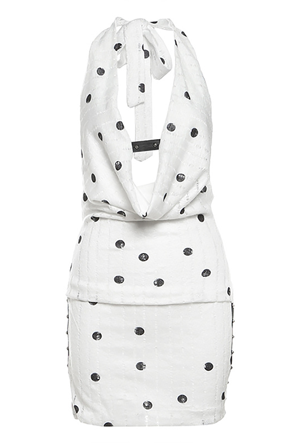 Polka dot halter mini dress - View 8 | Lwiis