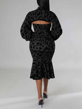 Leopard print midi dress - View 24 | Lwiis