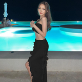 New Style Floral Tube Top Three Piece Swimsuit