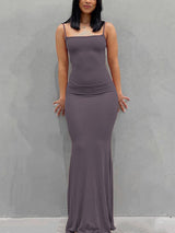 Fitted spaghetti strap maxi dress - View 11 | Lwiis