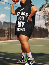 Hooded graphic print mini dress - View 6 | Lwiis