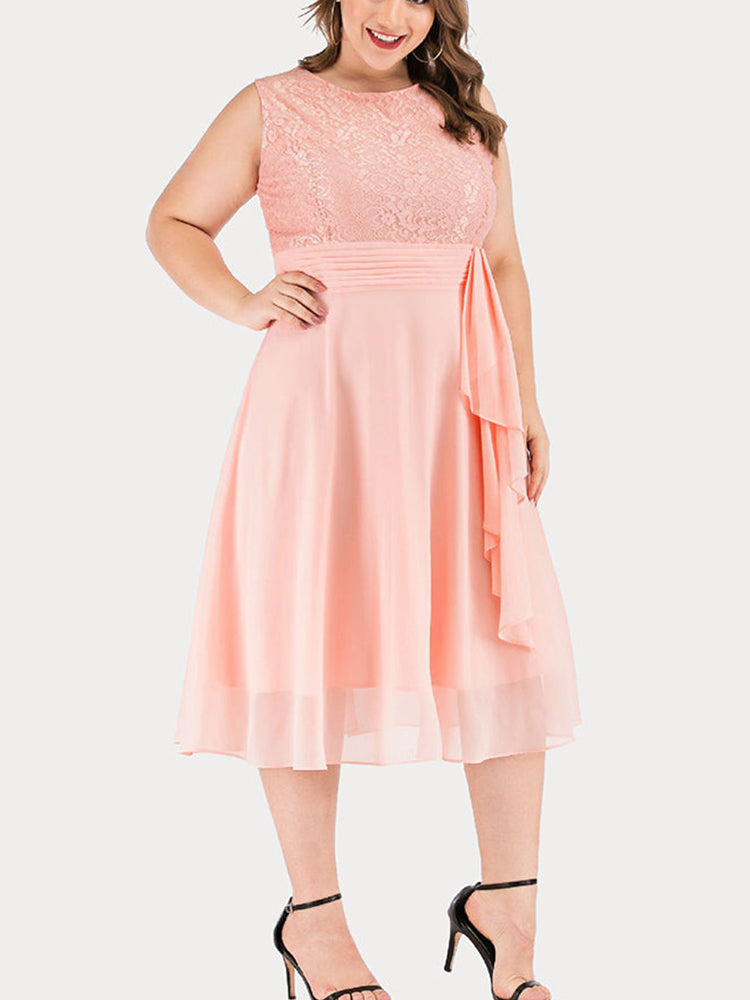 Lace cocktail dress with ruffle detail - View 17 | Lwiis