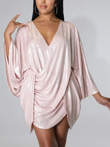 Sparkle Batwing Sleeves Mini Dress - View 9 | Lwiis