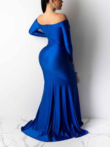 Off shoulder maxi dress with slit - View 8 | Lwiis