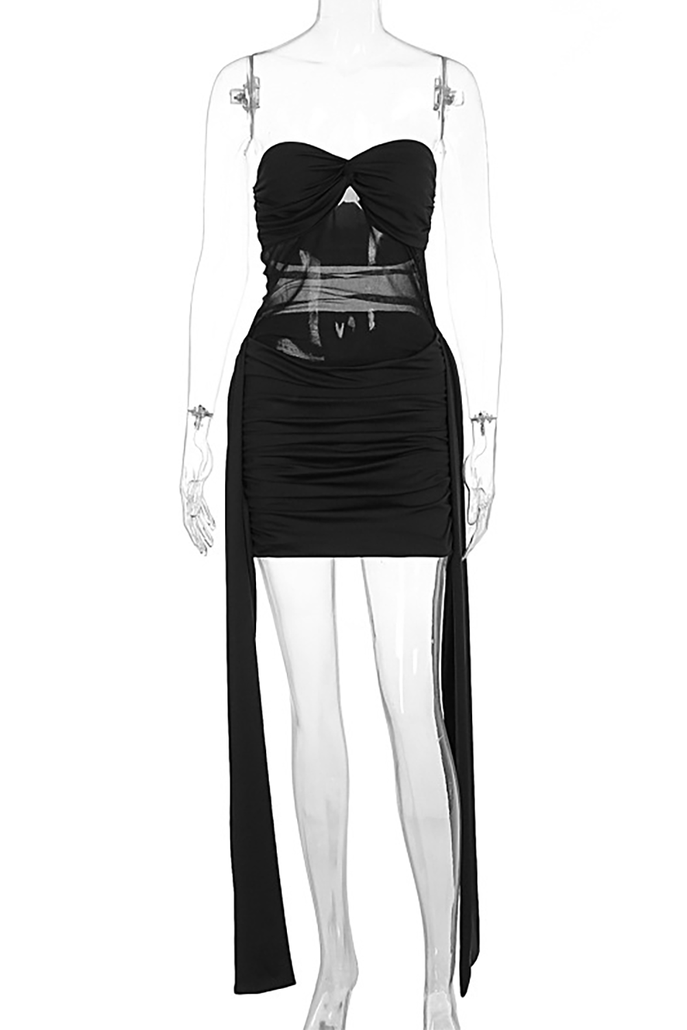 Strapless ruched mini dress - View 9 | Lwiis