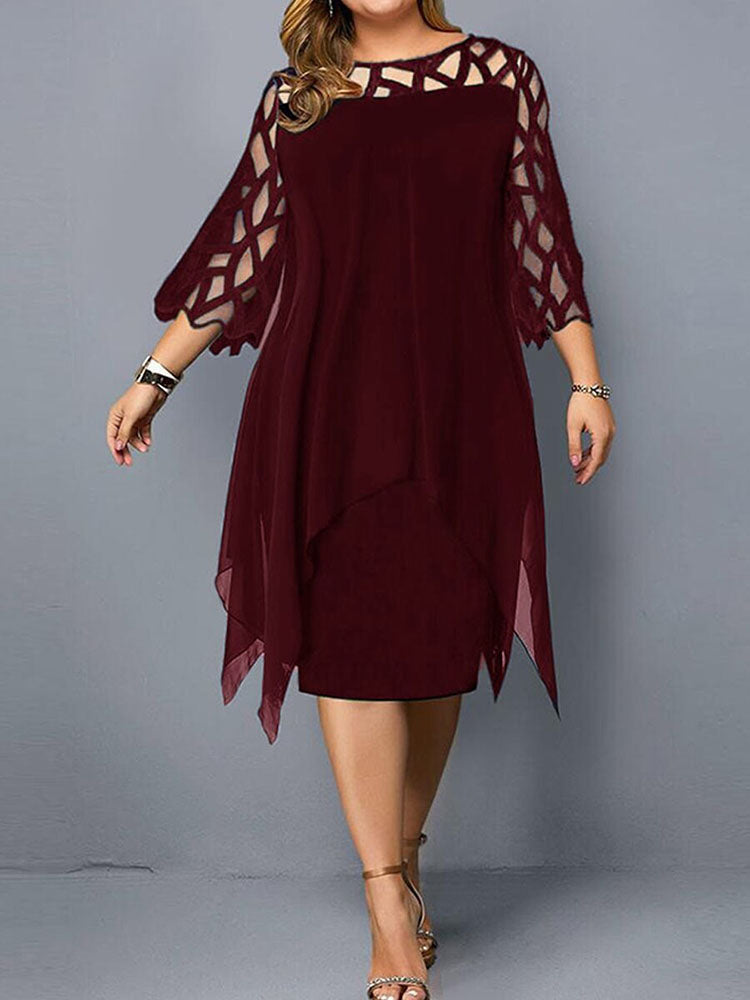 Asymmetric Hem Midi Dress - View 7 | Lwiis