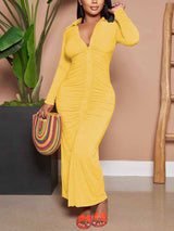 Collared Button Down Maxi Dress - View 9 | Lwiis