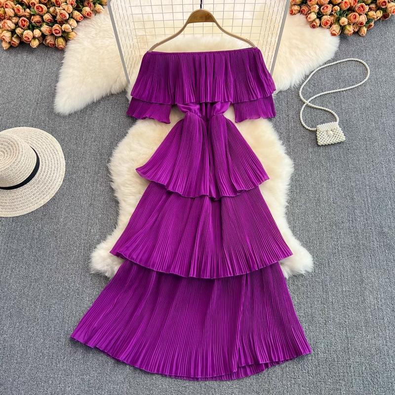 Off-the-shoulder ruffle maxi dress - View 9 | Lwiis