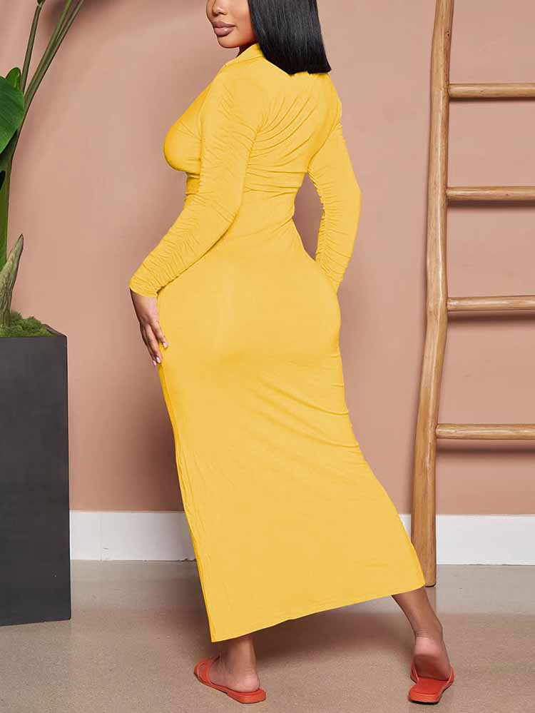 Collared Button Down Maxi Dress - View 12 | Lwiis