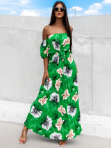 Floral Off-Shoulder Midi Dress - View 13 | Lwiis