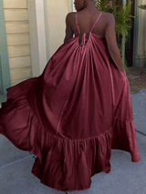 Spaghetti strap maxi dress with ruffled hem - View 7 | Lwiis