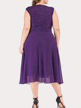 Lace cocktail dress with ruffle detail - View 16 | Lwiis