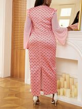 Ruffle Printed Midi Wrap Dress - View 6 | Lwiis