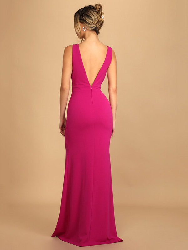 Rhinestone V-Neck Maxi Dress - View 8 | Lwiis