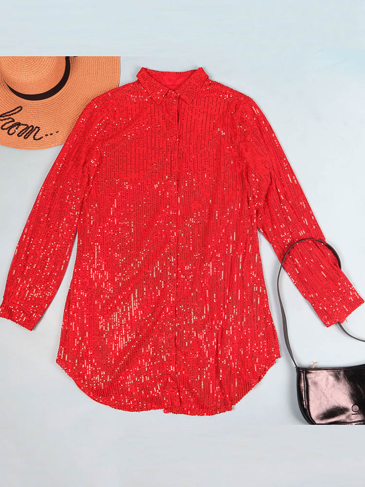 Sequin shirt dress - View 16 | Lwiis