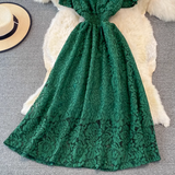 Lace flutter sleeve maxi dress - View 10 | Lwiis