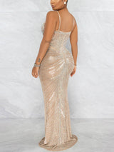 Rhinestone embellished maxi dress - View 9 | Lwiis