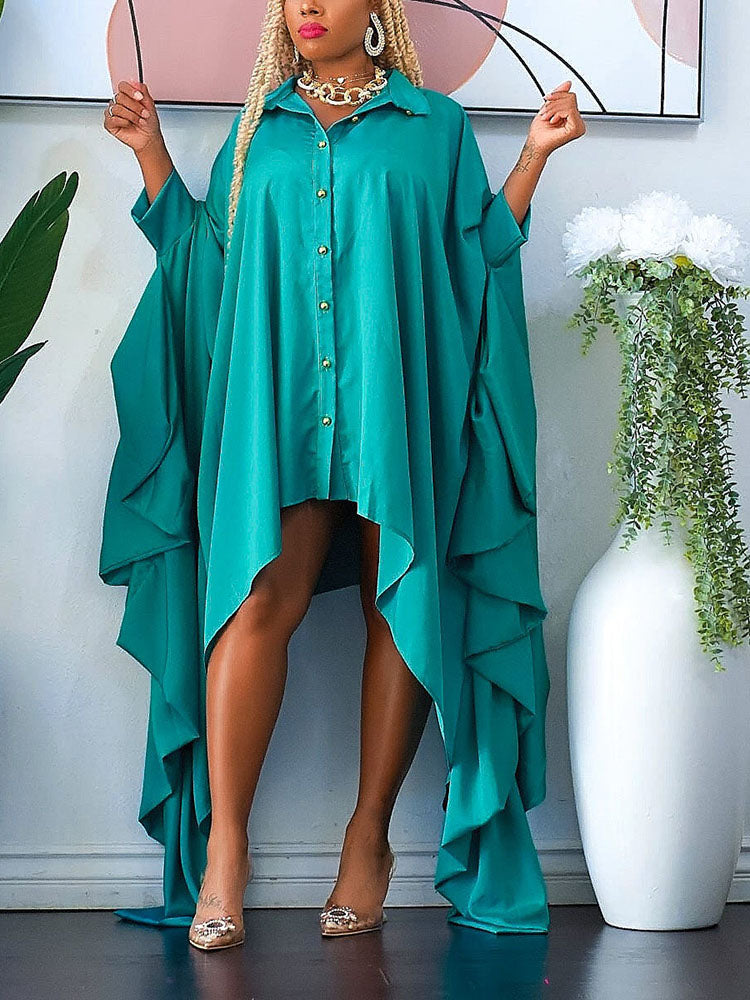 Oversized Batwing Shirt Dress - View 6 | Lwiis