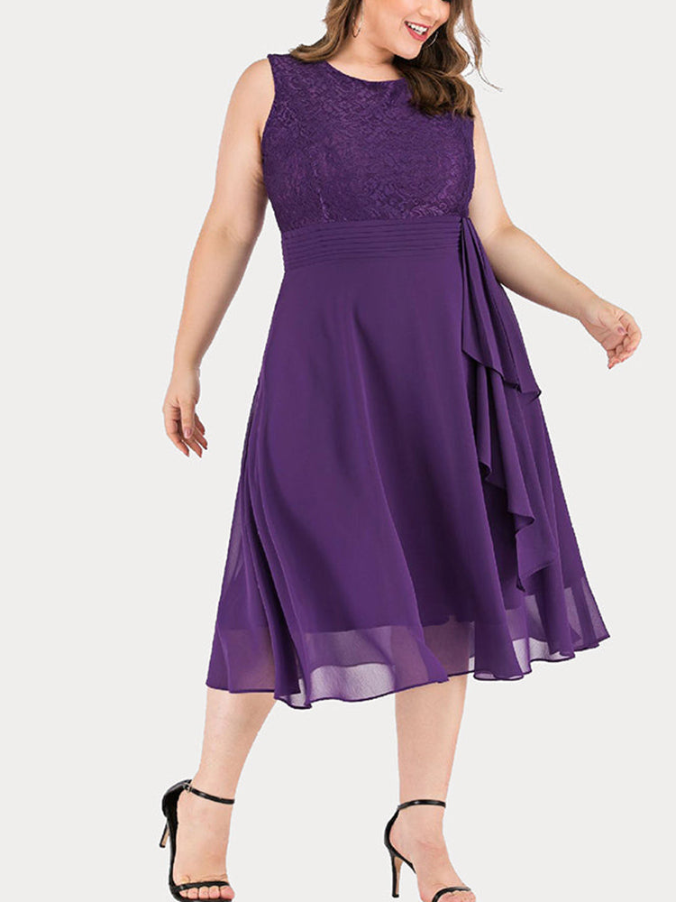 Lace cocktail dress with ruffle detail - View 14 | Lwiis