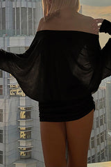 Off Shoulder Batwing Sleeve Ruched Mini Dress - View 13 | Lwiis