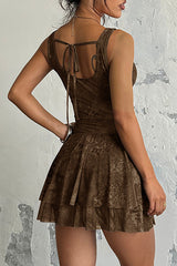 Cami mini dress with ruched waist and animal print - View 8 | Lwiis
