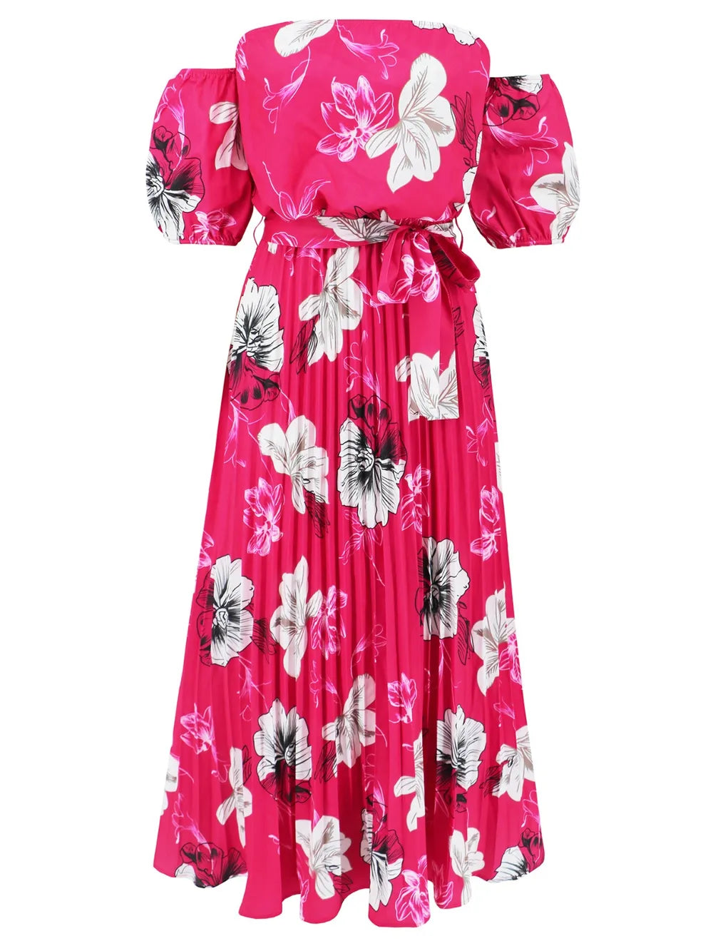 Floral Off-Shoulder Midi Dress - View 11 | Lwiis