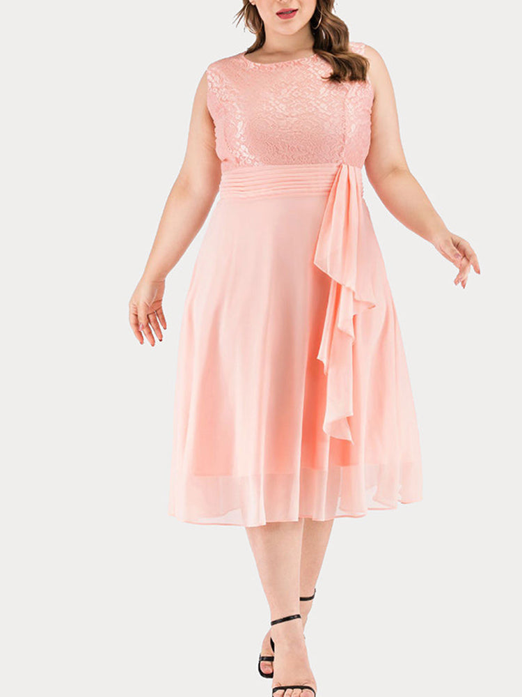 Lace cocktail dress with ruffle detail - View 19 | Lwiis