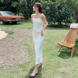 Midi Slip Dress with Spaghetti Straps - View 9 | Lwiis