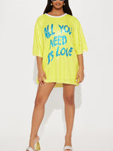 Sequin T-Shirt Dress with Geometric Print - View 29 | Lwiis