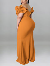 Ruffle Sleeve Mermaid Dress - View 7 | Lwiis