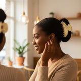 Large acetate hair claw clip with marble-like pattern - View 7 | Lwiis