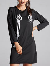 Skeleton print mini dress - View 7 | Lwiis