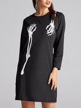 Skeleton print mini dress - View 9 | Lwiis