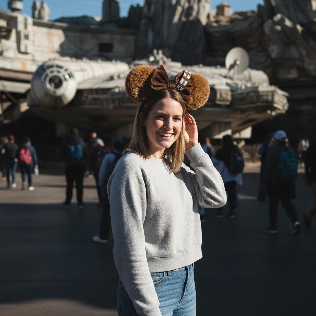 Themed park ears with velvet bow - View 6 | Lwiis