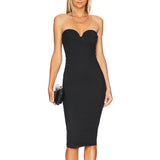 Women's strapless midi dress with sweetheart neckline - View 7 | Lwiis