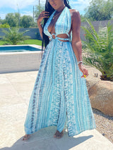 Maxi Halter Dress with Ring Detail - View 16 | Lwiis