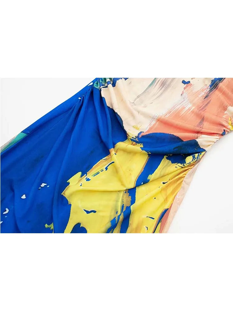 close-up of abstract print fabric