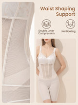 Women's seamless tummy control bodysuit with lace accents - View 6 | Lwiis