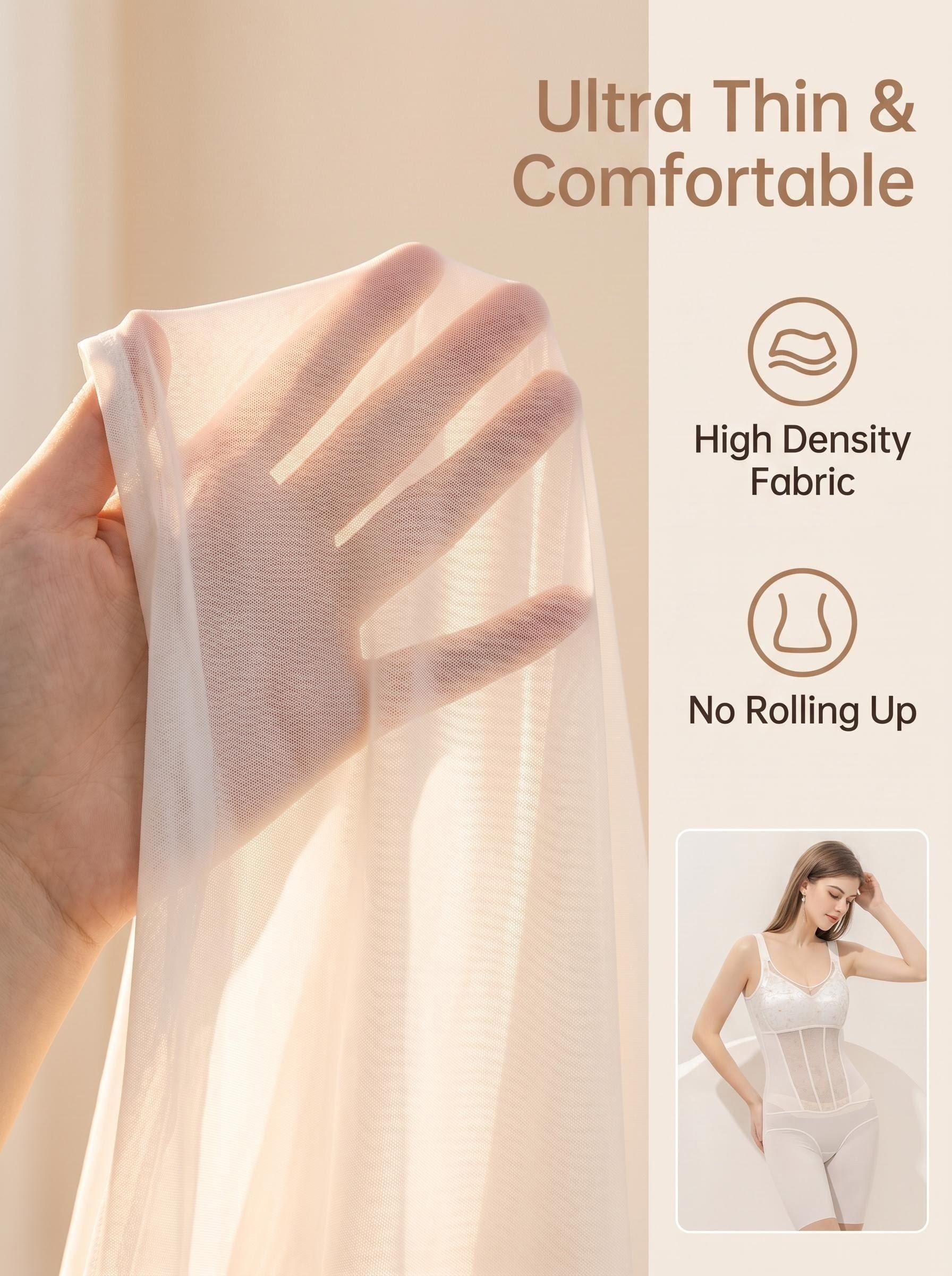 Women's seamless tummy control bodysuit with lace accents - View 8 | Lwiis