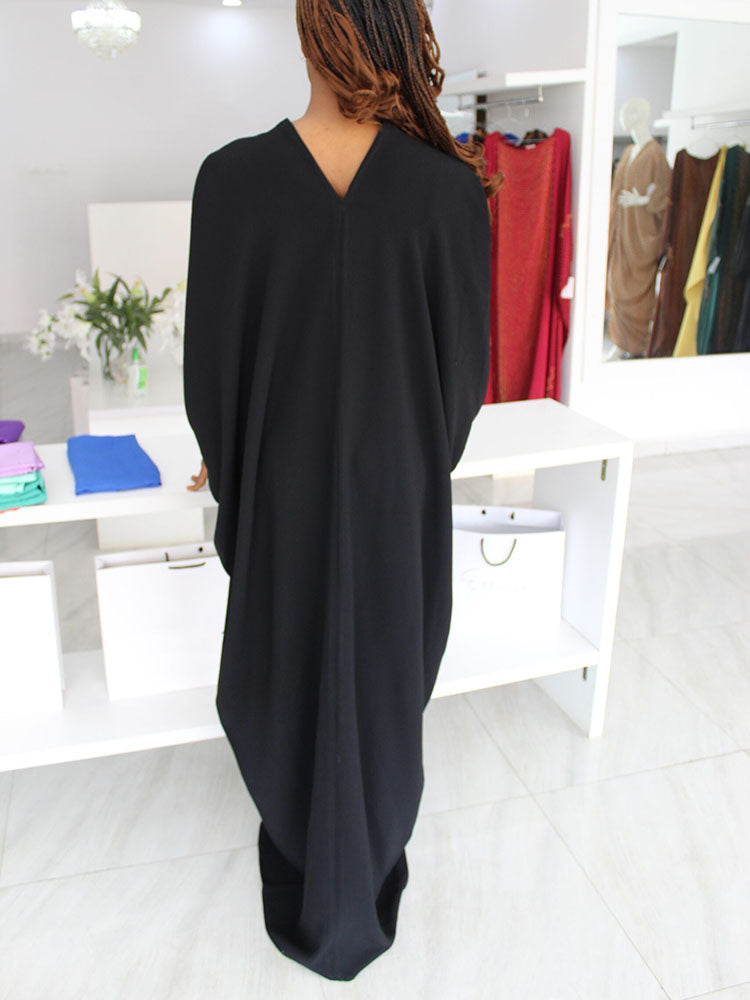 Sleeveless V-neck Maxi Dress with Side Slit - View 6 | Lwiis