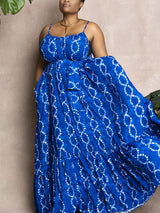Boho maxi dress with tie-dye print and ruffled hem - View 6 | Lwiis